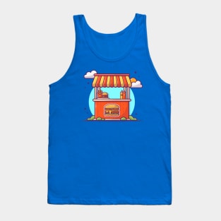 Burger Stand Cartoon Tank Top